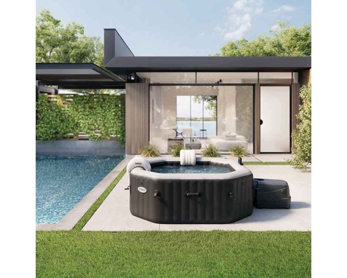 Intex Spa PureSpa Carbone 4 pers. zwart Ø201x71cm