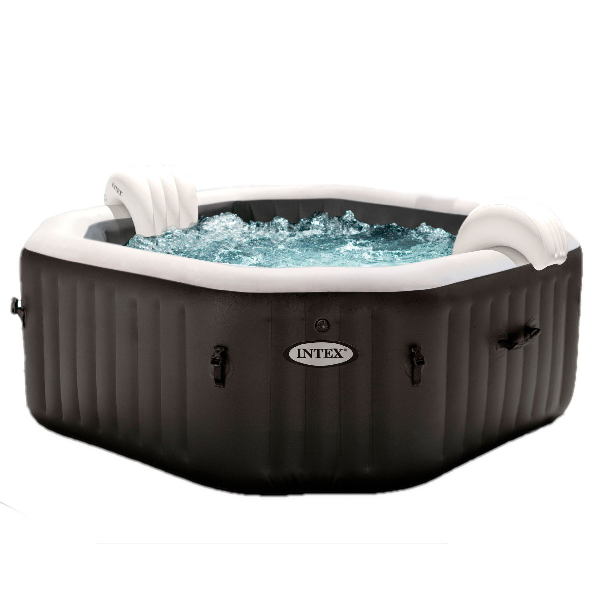Intex 28458NL PureSpa Jet & Bubble DeLuxe Jacuzzi 4-Persoons Set met Zoutwatersysteem 201/150x71cm