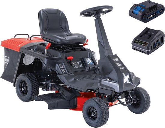 Scheppach MR230-61 Hybride Zitmaaier – 224cc 6 PK – 61 cm Maaibreedte – Voor Gazons tot 2600 m² – Incl. Accu e