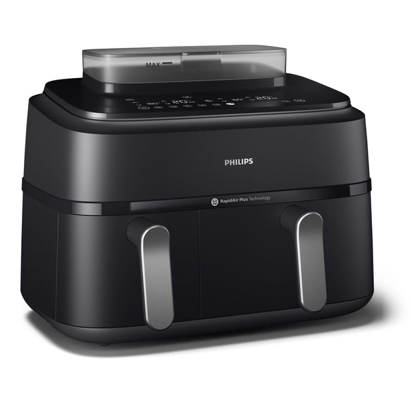 PHILIPS Airfryer 5000-serie Dual Basket Met Stoomfunctie - NA555/00 - Dubbele Mand - SteamClean - 9L - Tot 6 P