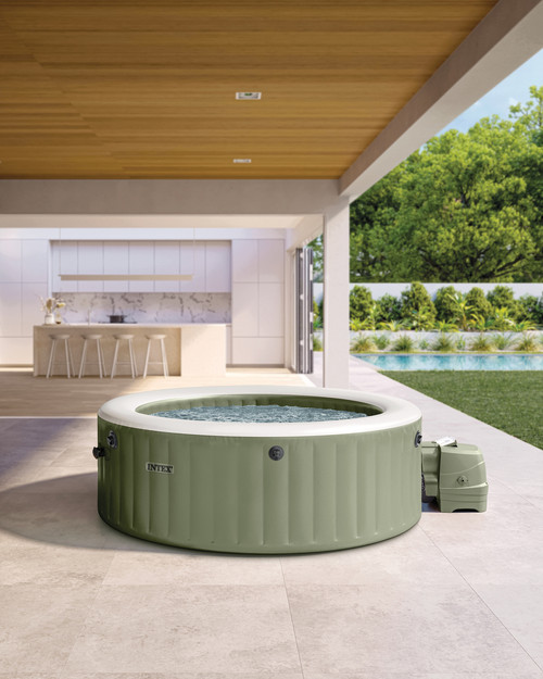 Intex - PureSpa - Jacuzzi - 196 x 71 cm - Donkerblauw - 4 persoons - Inclusief Onderhoudspakket