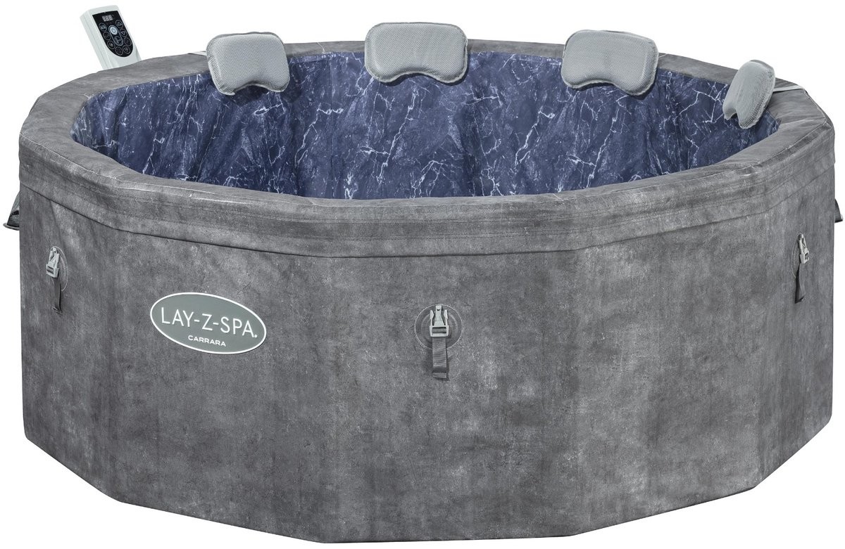 Bestway Spa Lay-Z Carrara Airjet - Grijs Steen - 6 Personen - 170x170x65 cm