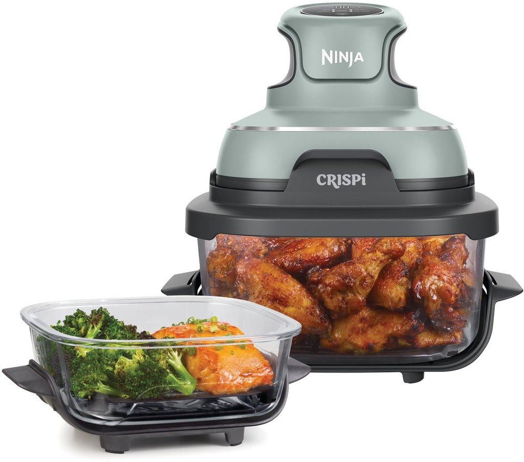 Ninja CRISPi 4-in-1 Airfryer FN101EUSG — 3,8 L, glazen bakblik, sage groen