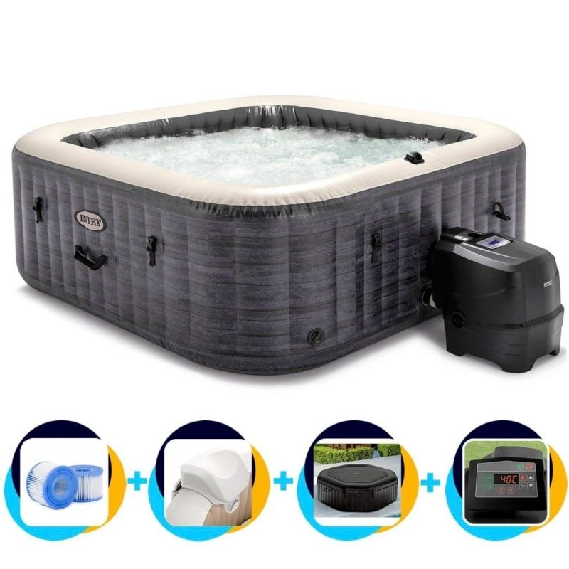 Intex opblaasbare spa / 4-persoons Greystone Deluxe