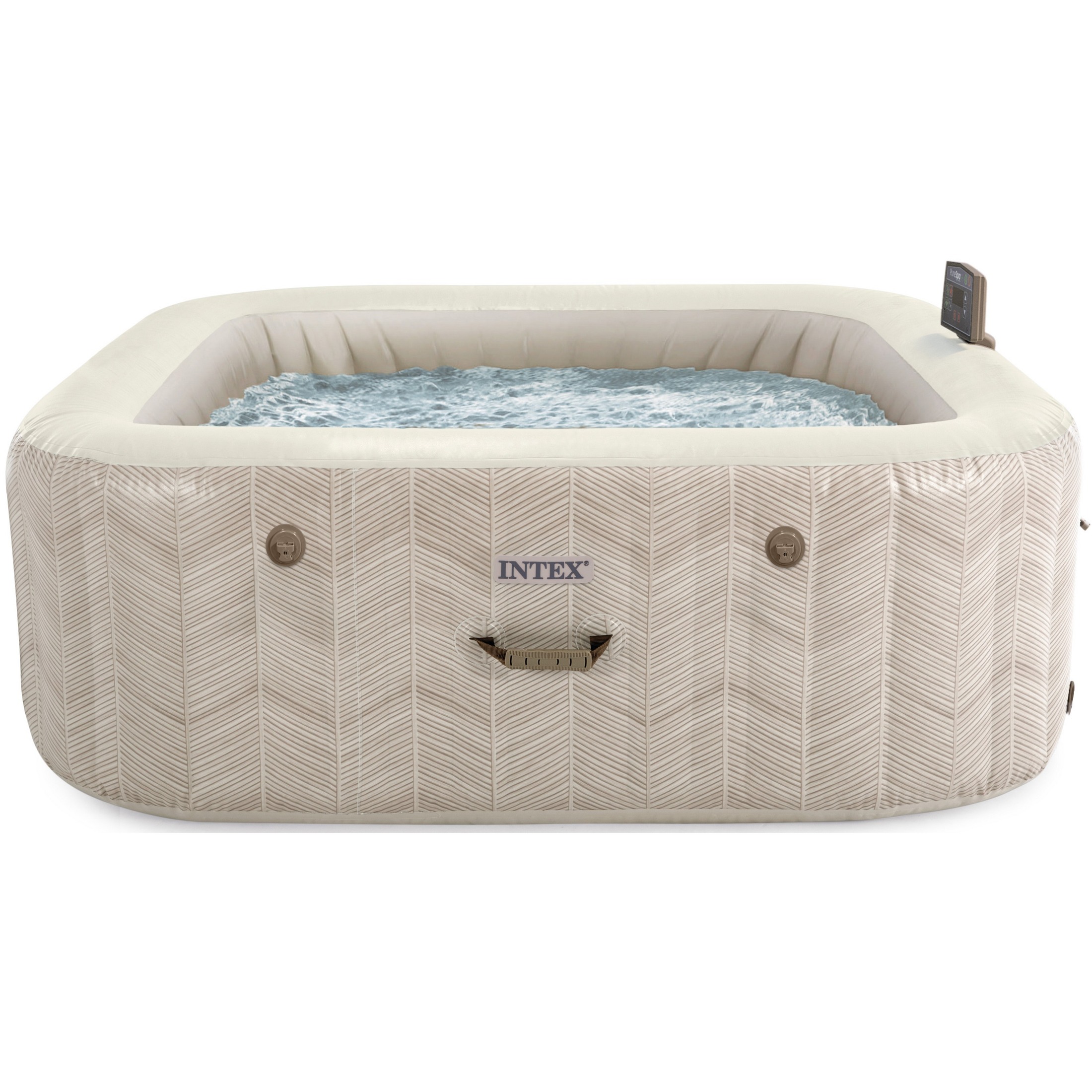 Intex PureSpa Chevron Deluxe Spa - 1098L - 6 Personen - Hardwaterzoutwatersysteem - 196x196x71cm