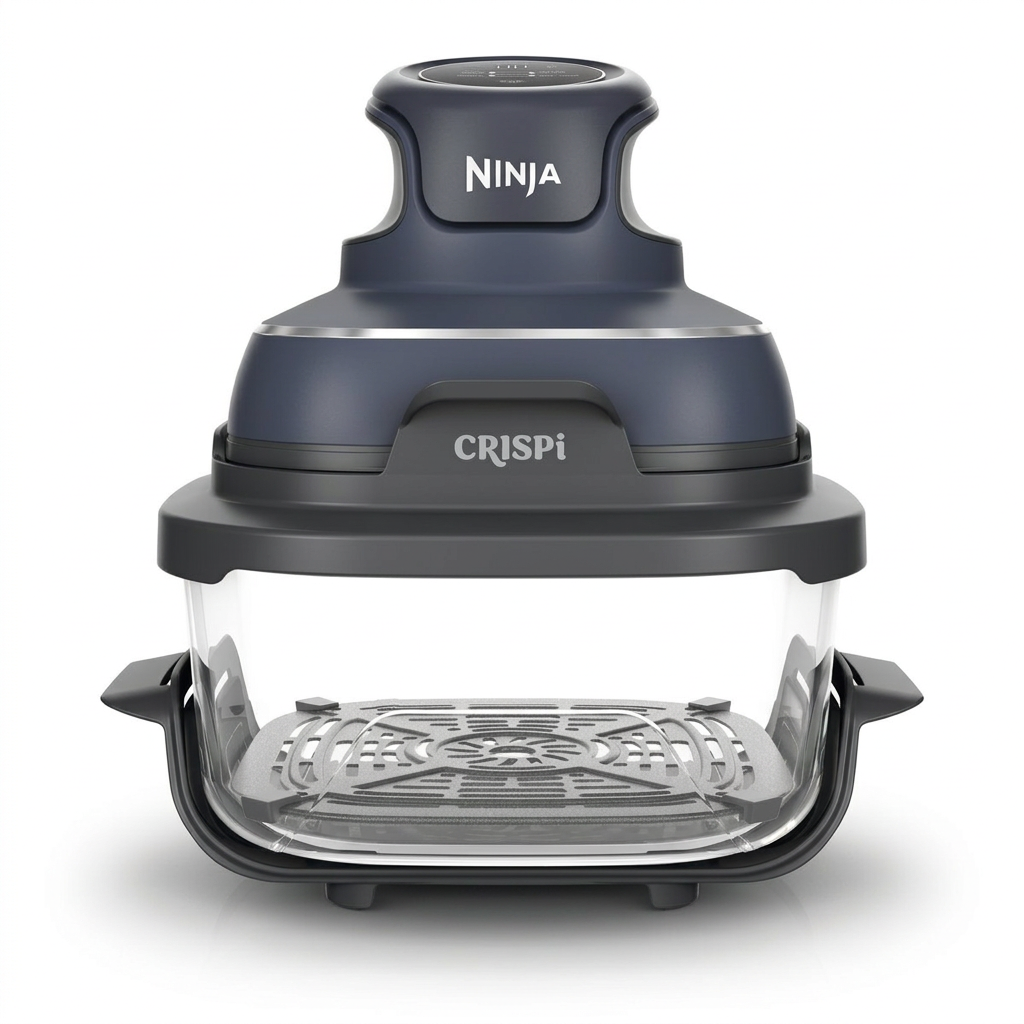 Ninja CRISPi 4-in-1 Airfryer FN101EUST — 3,8 L, glazen bakblik, grijs
